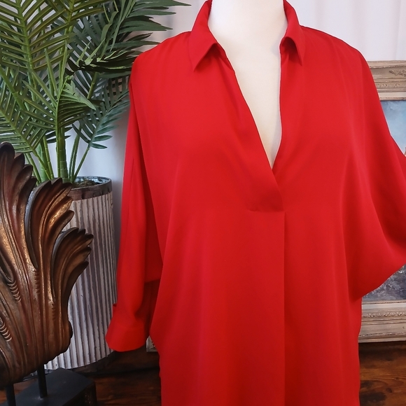 Worthington Chic Red Women's Blouse Sz L - Picture 6 of 10